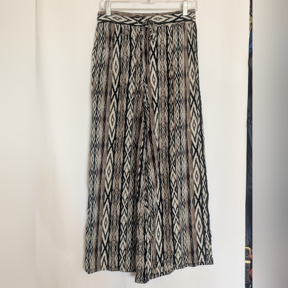 Women's Small Wide Leg Casual Rayon Pants Aboriginal Print